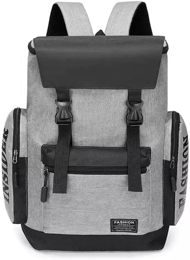 Backpack, Travel Backpack Laptop Bag for Women Men, with USB Charging Port, Waterproof Fashion College School Accessories Backpack Fits (Grey)